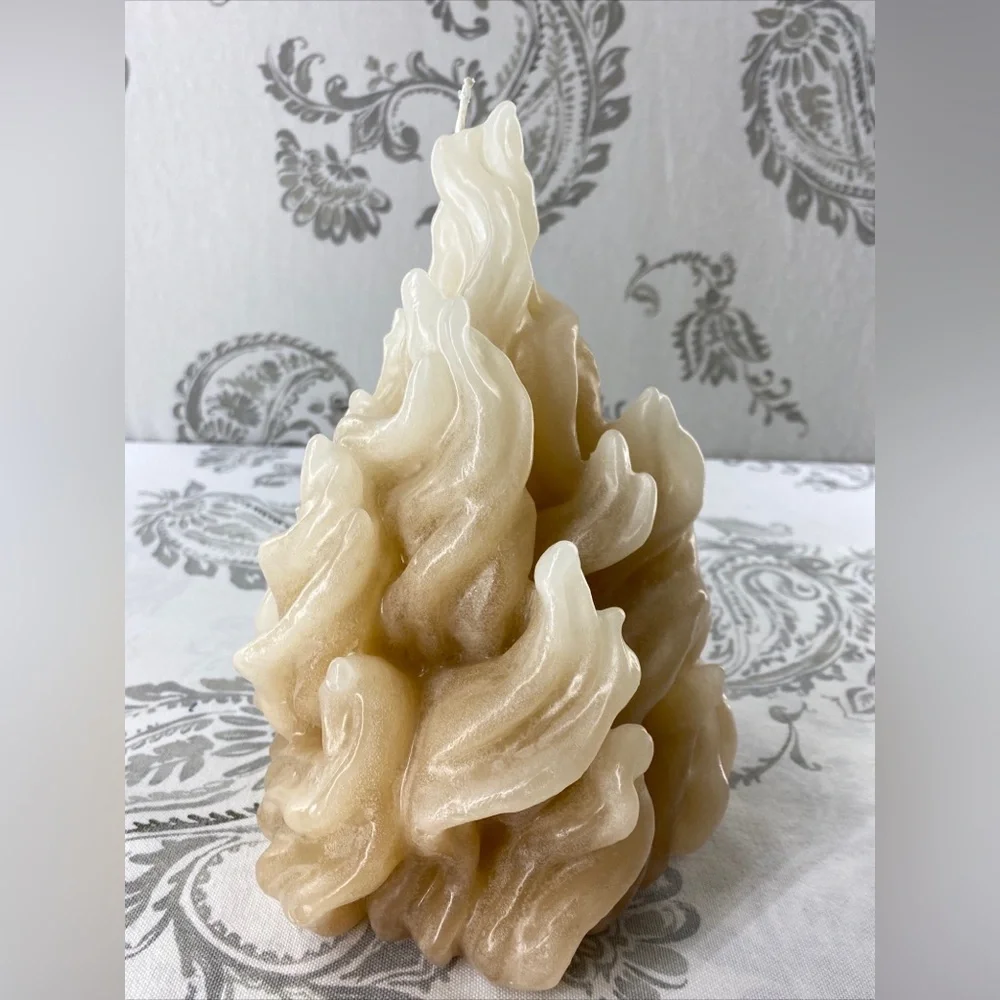 Vintage M.A.C.(Mar Co) sculptured candle Flame Shaped California Artisan‎